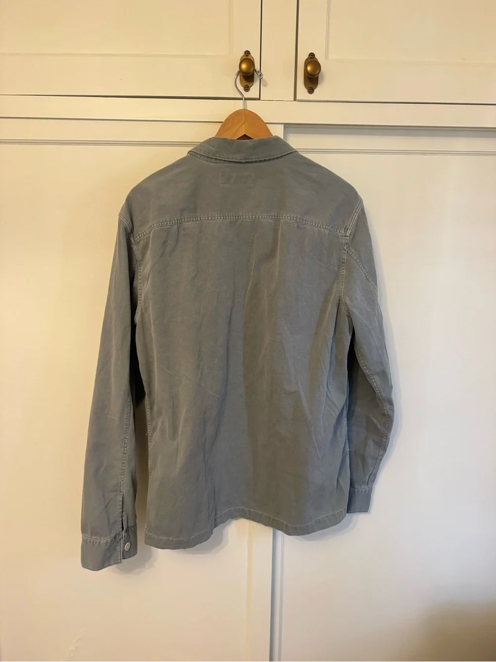 AllSaints Men's Pale Gray/Green Button-Up Shirt Jacket